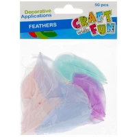 2. Craft With Fun Ozdoba Dekoracyjna Piórka Pastelowe 501477
